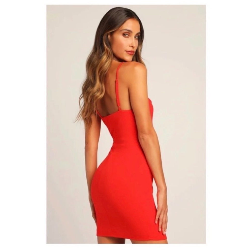 LULUS Red Cut Out Mini Dress - Picture 4 of 8
